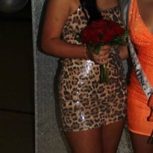 Chic Leopard Print Mini Dress